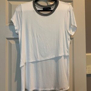 Ivanka Trump Ivory/Black Layered Top sz M